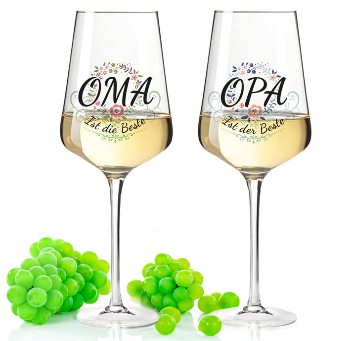 Leonardo Weingläser mit UV-Druck - Oma &amp; Opa ist der/die Beste - Geschenk für Oma &amp; Opa zum Geburtst