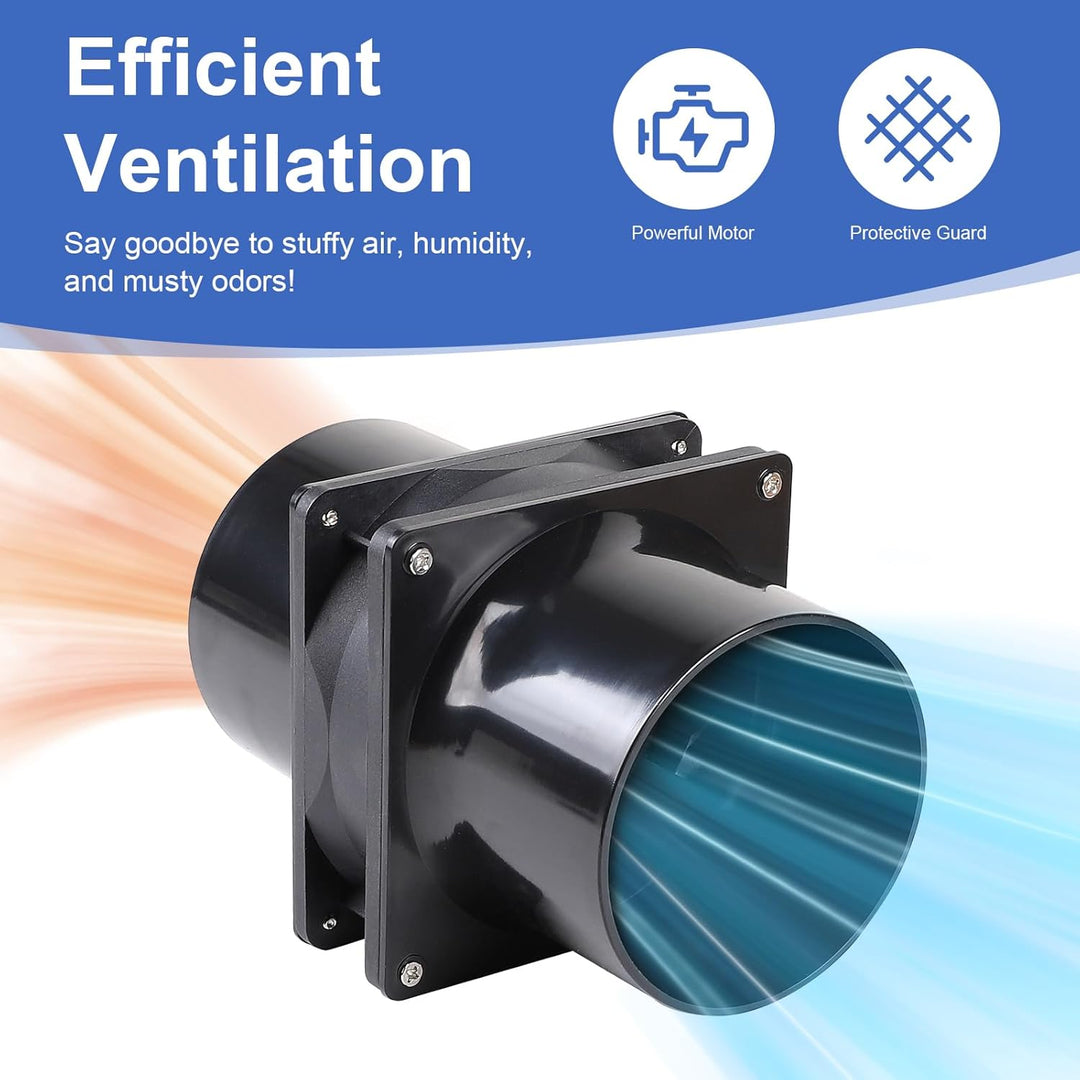CPROSP Abluftventilator 100mm mit Geschwindigkeitsregler, Rohrventilator, Rauchabzug Ventilator mit