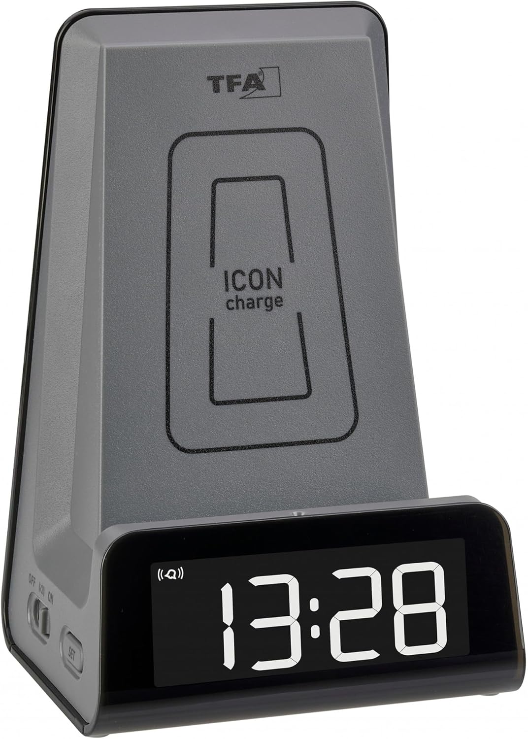 TFA Dostmann 2 in 1 Induktive Ladestation ICONcharge, 60.2033.10, für Smartphones, Kabelloses Laden,