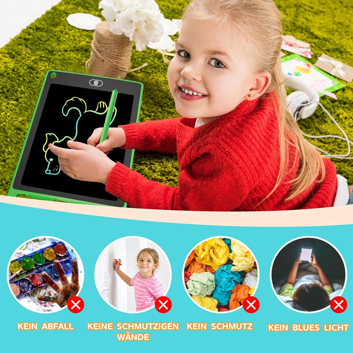 8 Stück LCD Schreibtafel für Kinder ab 3 Jahren, Elektronische Maltafel, Tragbare Beschäftigung Spie