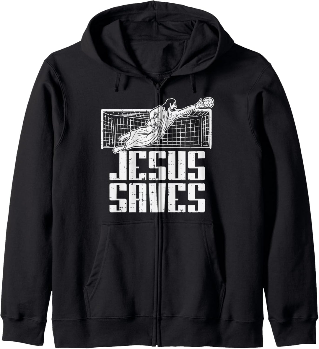 Jesus Saves Fussballtorwart Kapuzenjacke