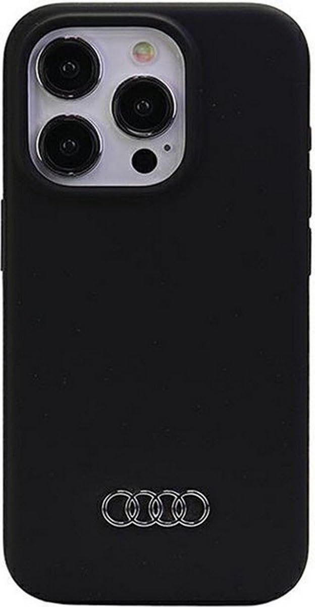 Audi Silicone Case Hülle für iPhone 15 Pro Max 6.7" Schwarz hardcase AU-LSRIP15PM-Q3/D1-BK