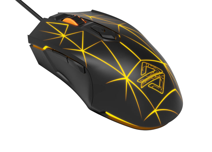 LexonElec Kabelgebundene RGB Gaming Maus, 7 Tasten mit 2500 DPI, ergonomische LED-beleuchtete USB-Ga