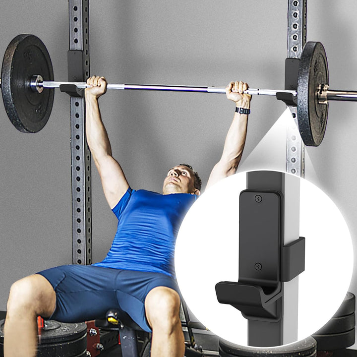 Kipika J-Haken für Power Rack – Unterseite verstärkte Stahlhaken mit Gummiauflage – 2 Stück B: für 5