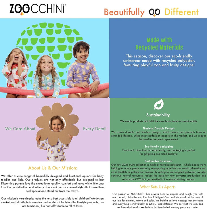 ZOOCCHINI LSF 50+ Baby Schwimmwindel & Sonnenhut Set, Sherman der Hai, 3-6 Monate