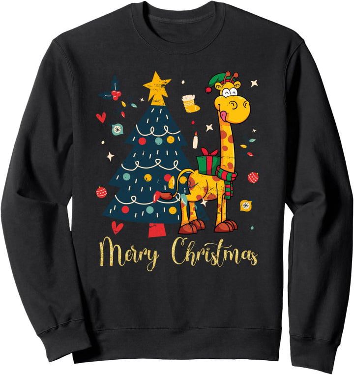 Frohe Weihnachten Afrika Safari Geschenk Giraffe Sweatshirt