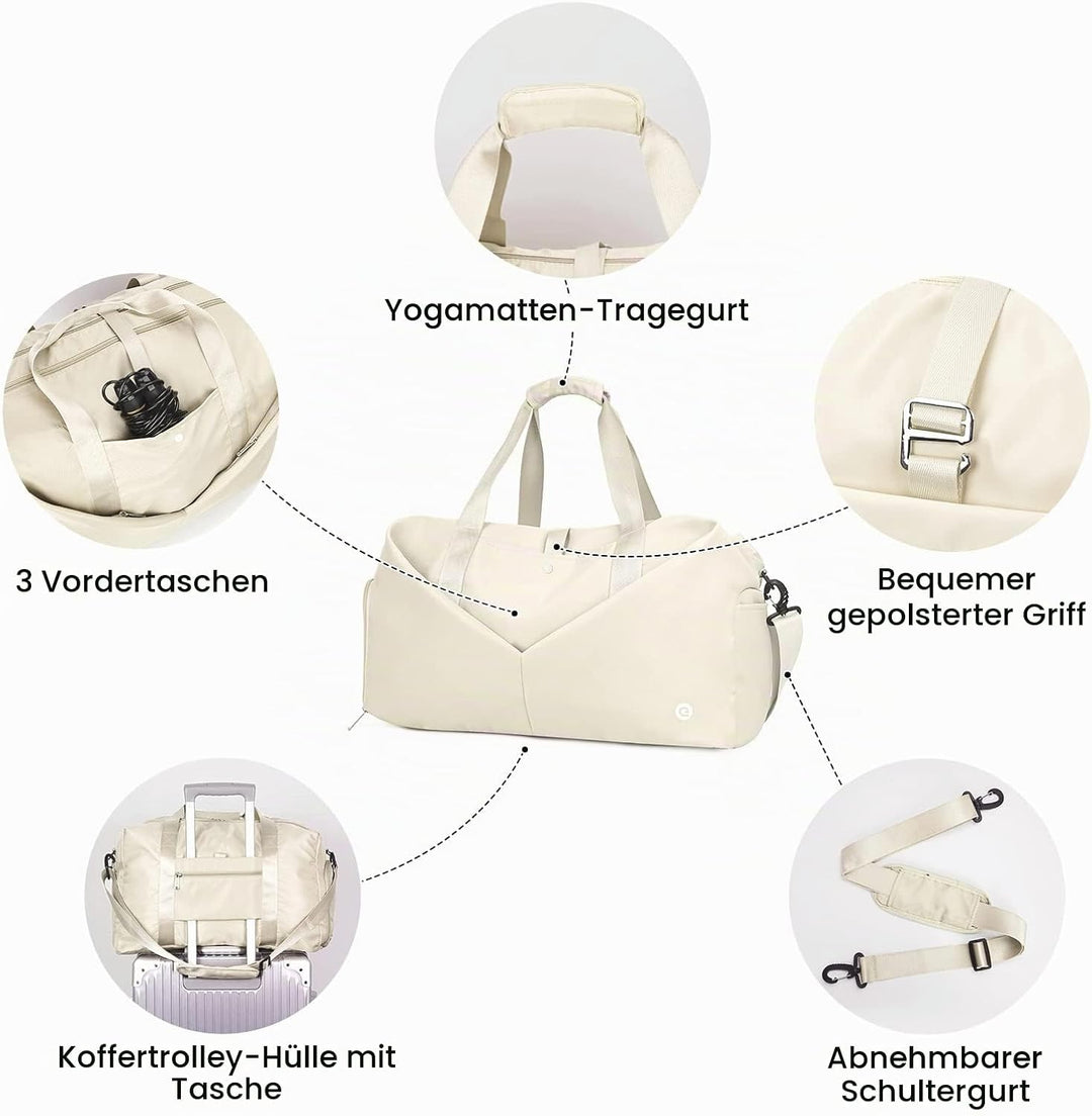 Ceneda Sporttaschen Klassische Reisetasche mit Schuhfach und Kulturtasche Sporttasche Damen Herren T