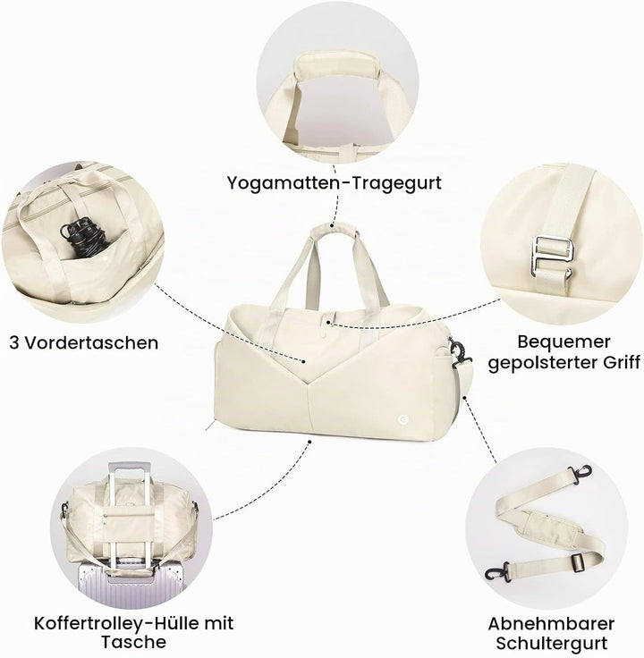 Ceneda Sporttaschen Klassische Reisetasche mit Schuhfach und Kulturtasche Sporttasche Damen Herren T