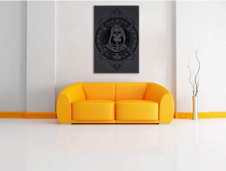 Grim reaper black Leinwandbild Bild auf Leinwand, XXL riesige Bilder fertig gerahmt mit Keilrahmen,