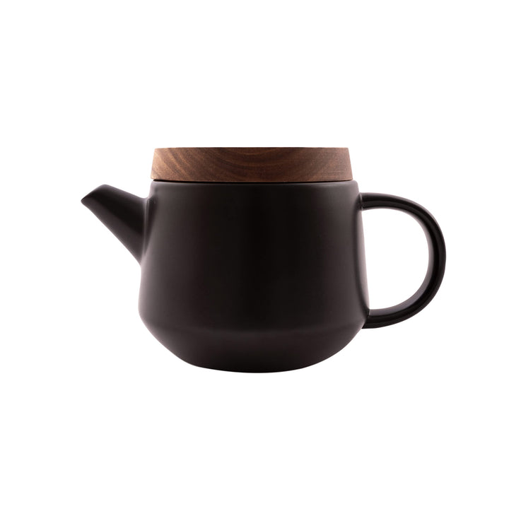 Point-Virgule Teekanne mit Siebeinsatz aus Edelstahl für pures Aroma, schwarz, 600ml, Schwarz