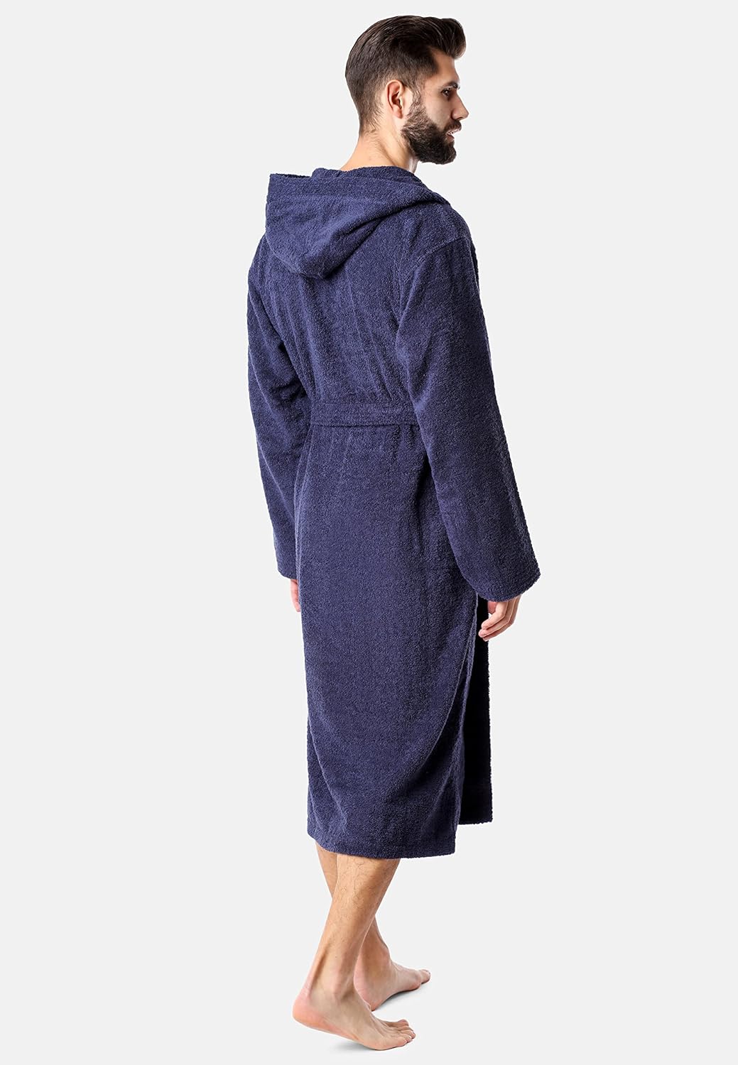 Ladeheid Herren Frottee Bademantel aus 100% Bio-Baumwolle LA40-224 S Dunkelblau (D12), S Dunkelblau