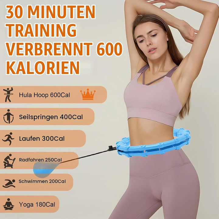 Smart Hoop Reifen Erwachsene und Anfänger, Hullahub Reifen mit Gewicht, 32 Knoten Umfang, Einstellba