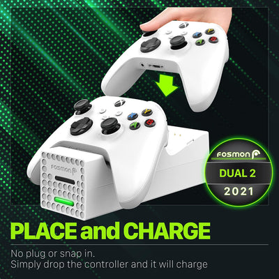 Fosmon Dual Controller Ladestation Kompatibel Mit Xbox Series X/S 2020 (Nicht Für Xbox One / 360) Co