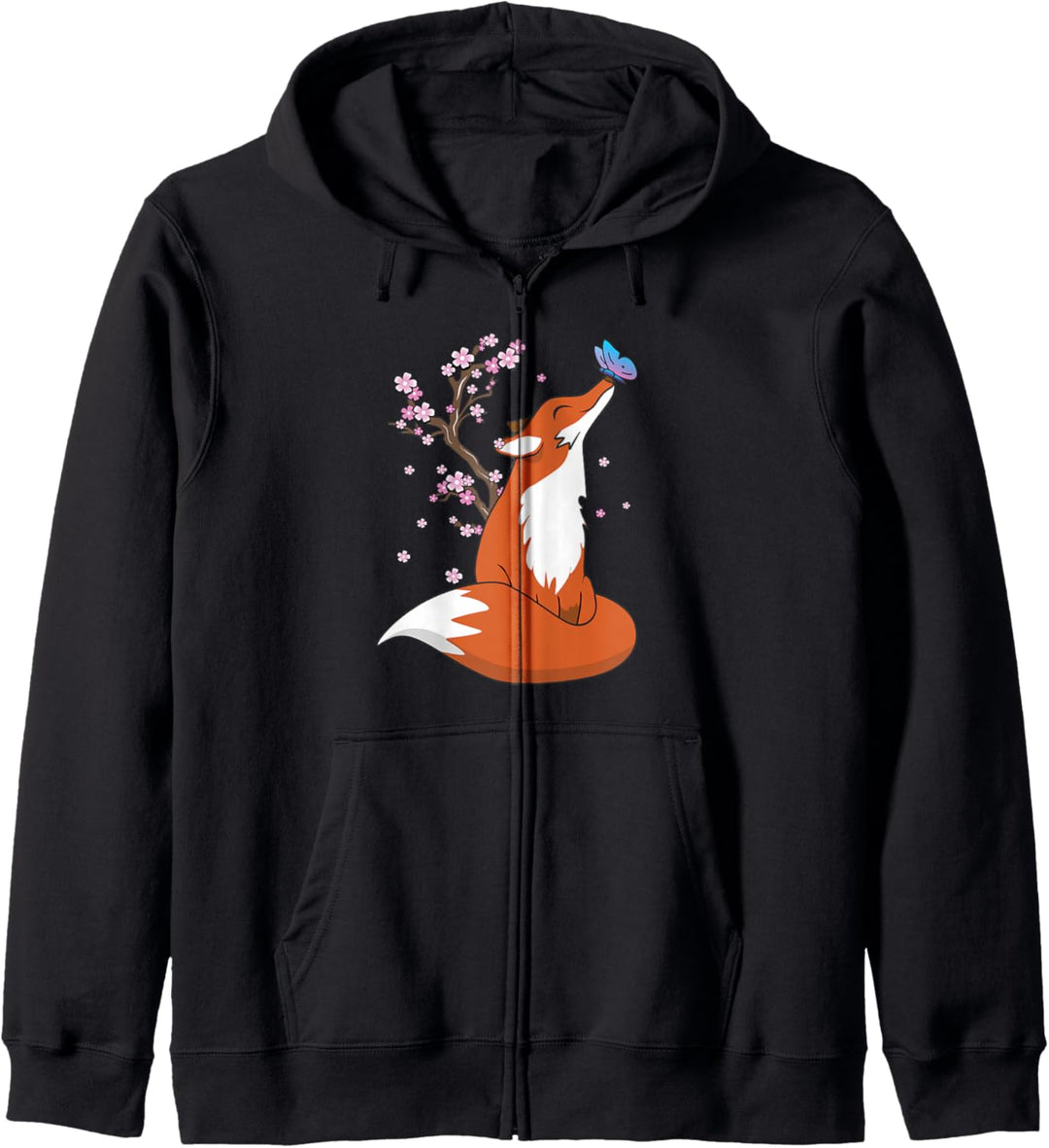 Japanese Sakura Fox Spring Cherry Blossom Flowers Kitsune Kapuzenjacke