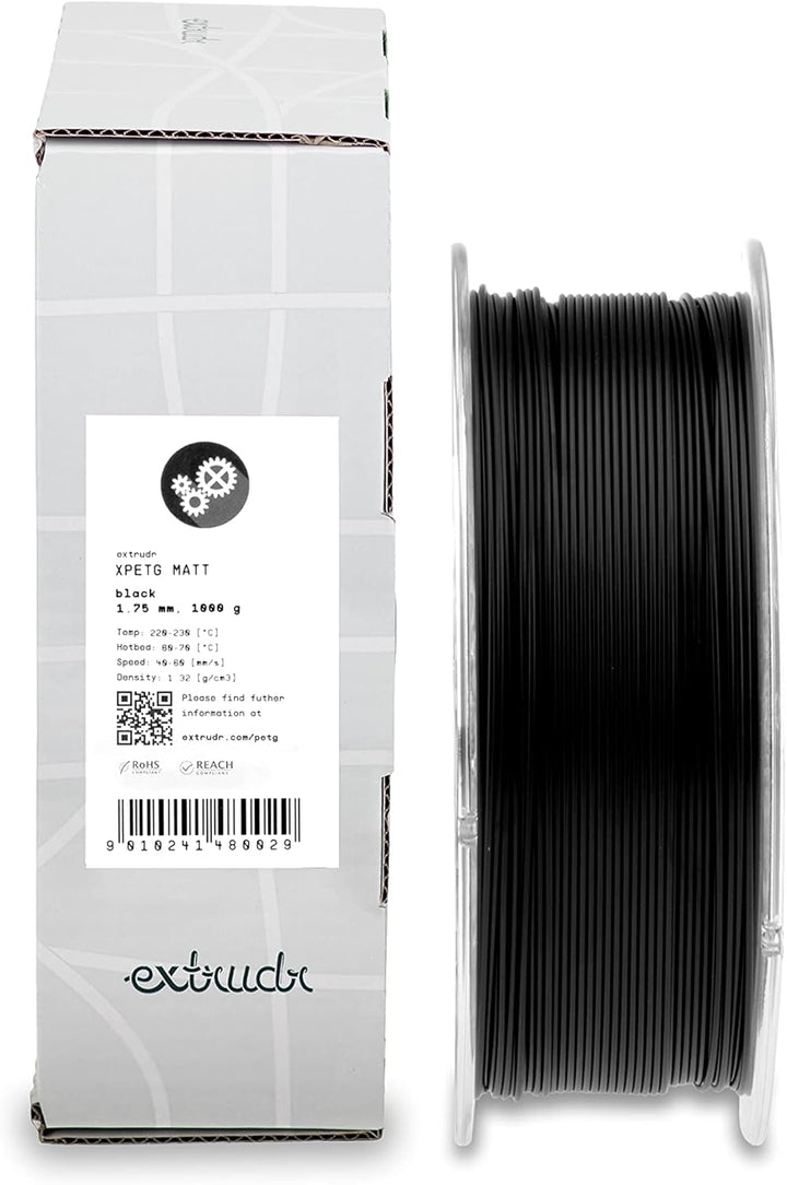 extrudr® XPETG MATT ø1.75mm (1kg) 'SCHWARZ' - 3D Drucker Filament - Made in Austria - höchste Qualit