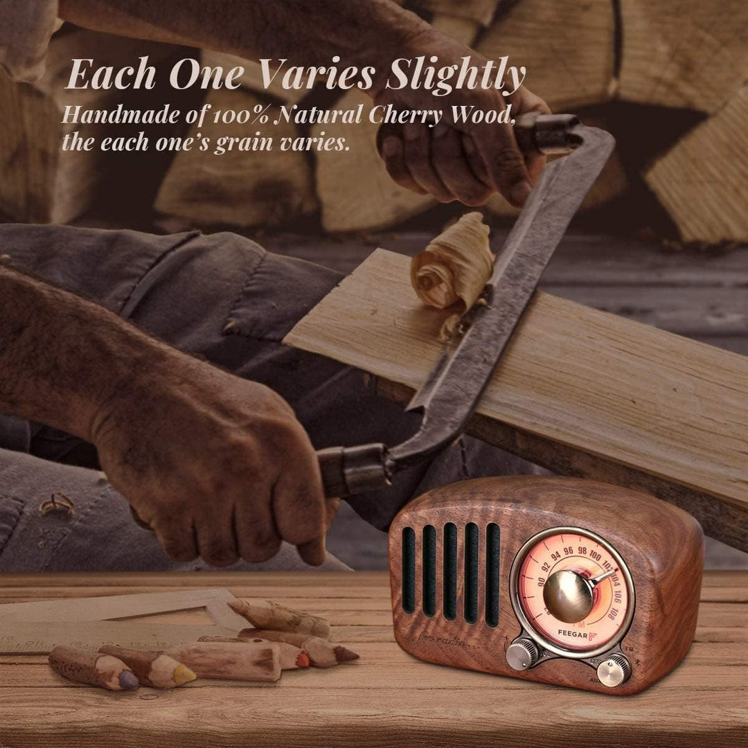 Radio Feegar Retro Bluetooth Lautsprecher,Vintage FM Radio mit altmodischem klassischem Stil,Starke