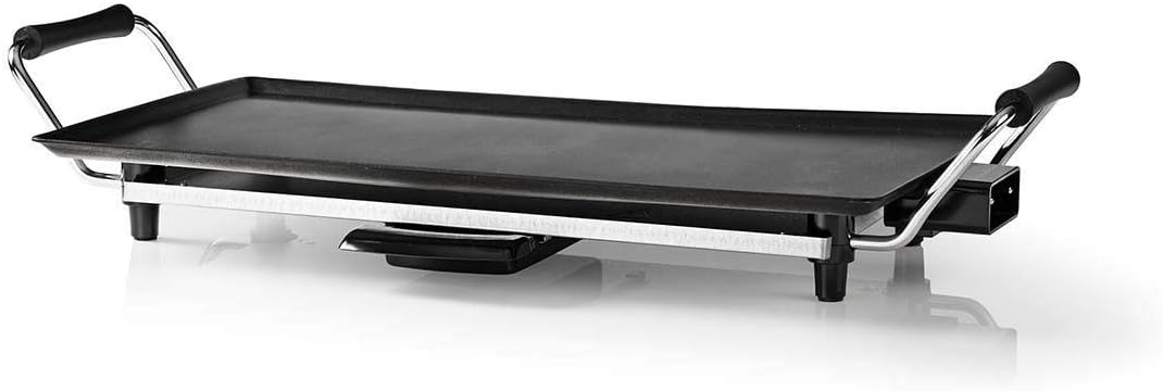 Nedis FCTE110EBK50 Teppanyaki-Grill – 50cm Grillplatte – 2.000W – Temperaturregelung – Antihaftbesch
