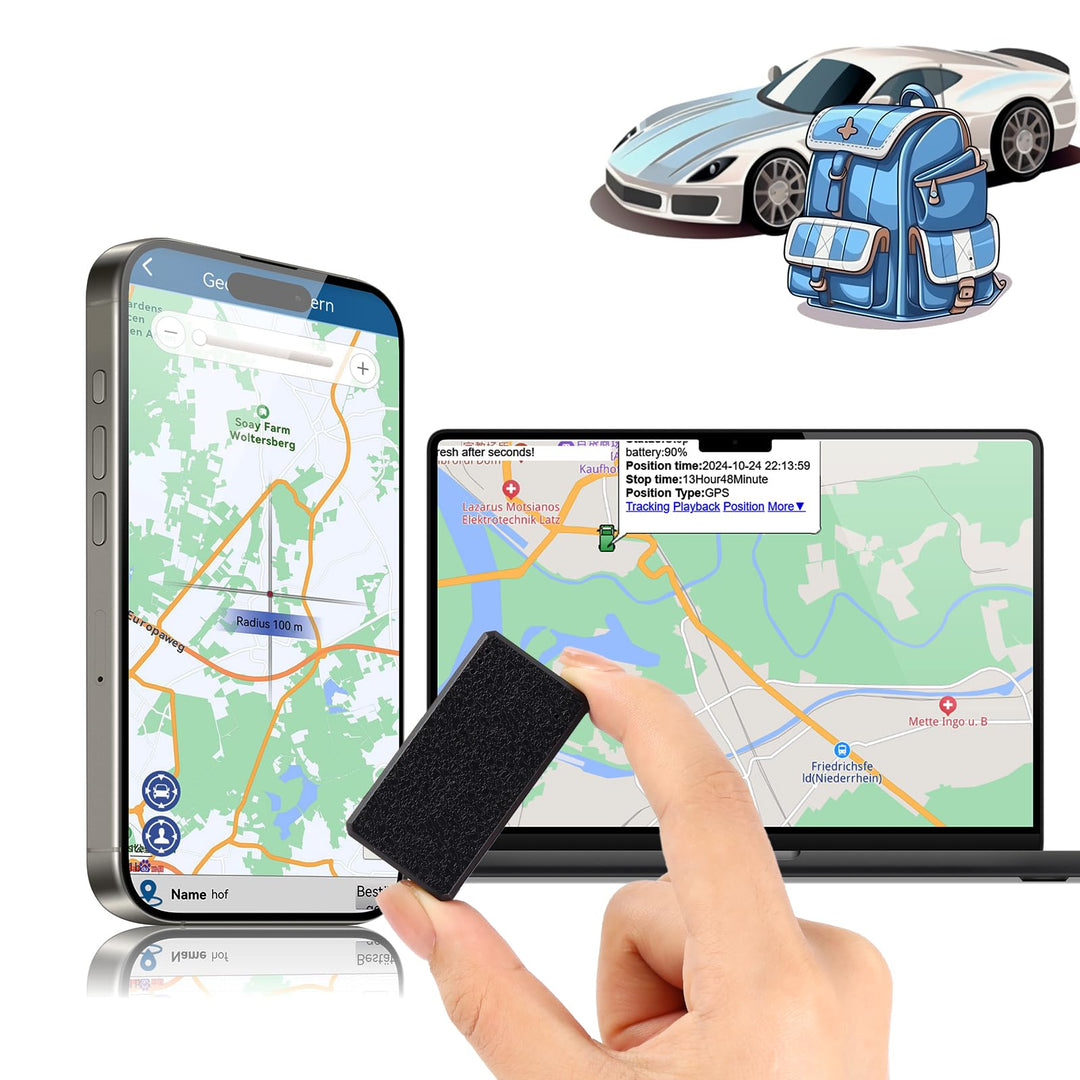 TKMARS GPS Tracker Mini GPS Tracker Ohne ABO GPS Tracker für Kinder,Auto,Fahrrad,mit Kostenloser App