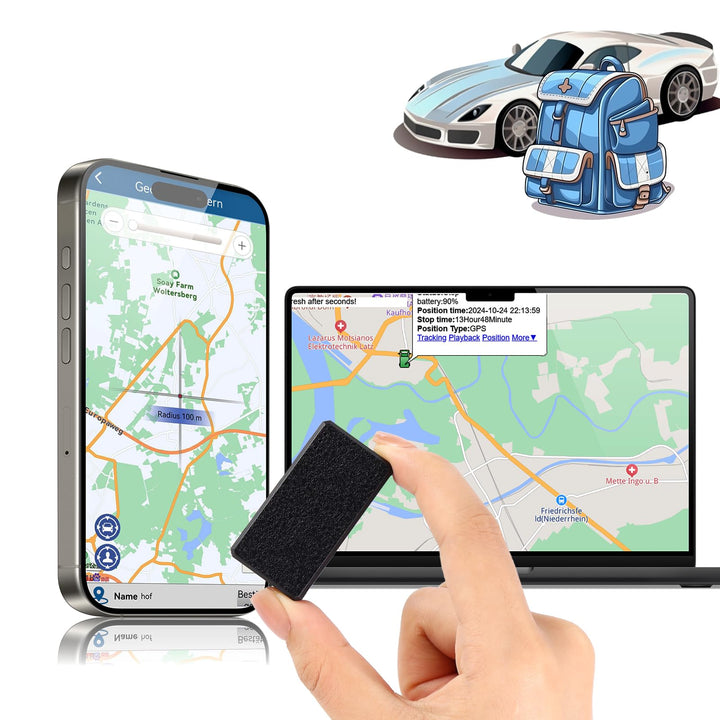 TKMARS GPS Tracker Mini GPS Tracker Ohne ABO GPS Tracker für Kinder,Auto,Fahrrad,mit Kostenloser App