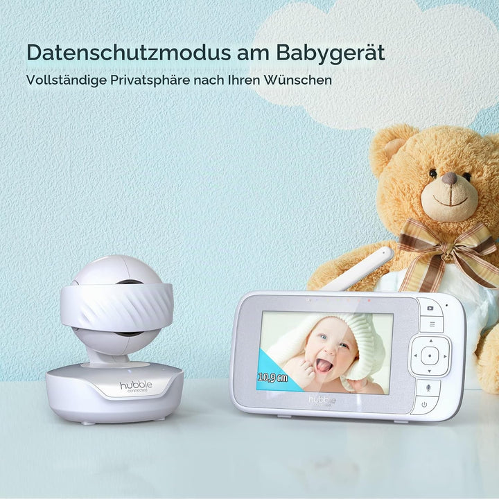 Hubble View Select 4,3" Babyphone mit Kamera, Fernschwenk-Neige-Zoom-Funktion, 2-Wege-Kommunikation,