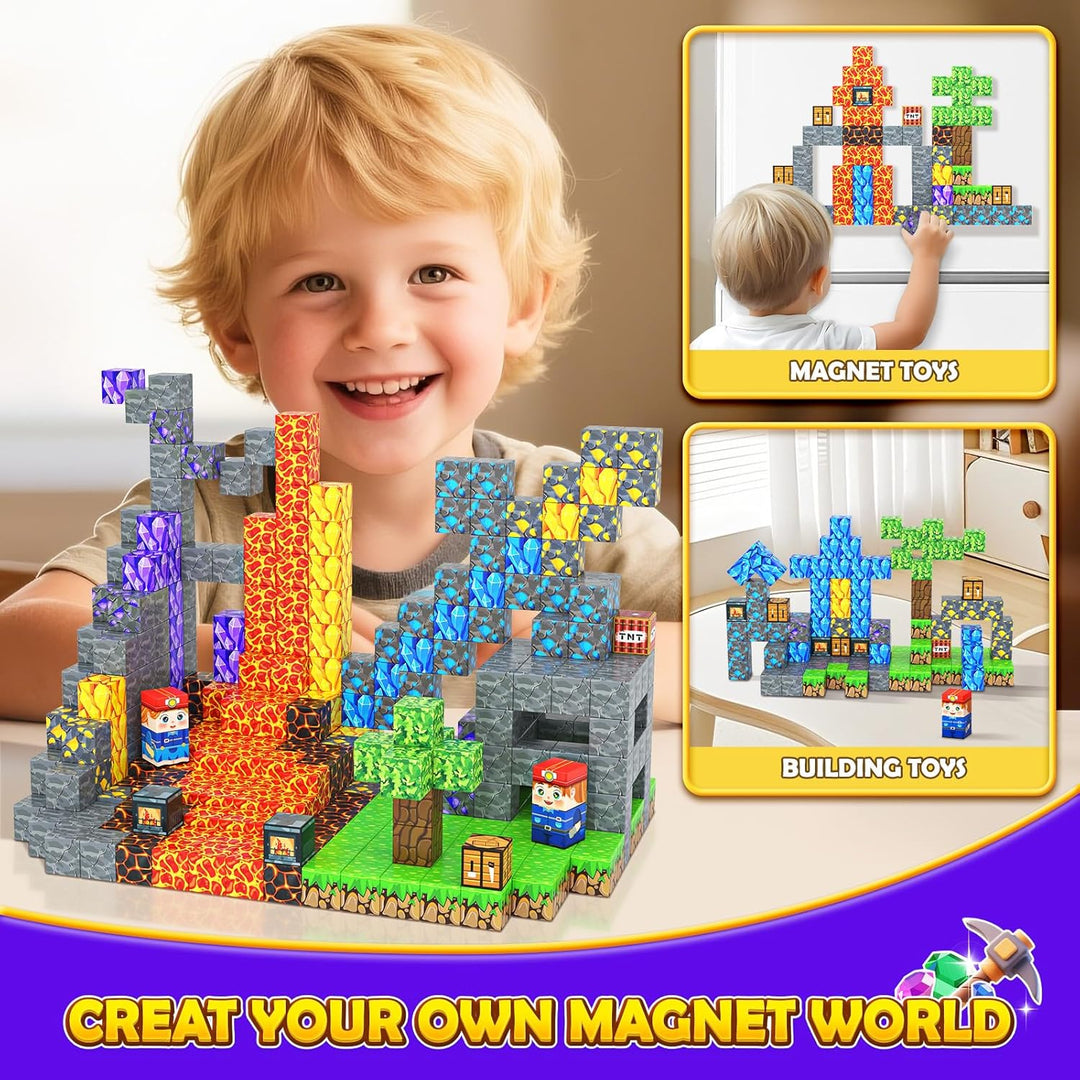 Soyee Magnetische Bausteine 100PCS Kinder Spielzeug Magnetische Baukästen Sensorisches STEM Jungen S