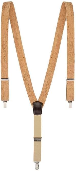 Korkhosenträger | Hosenträger aus Kork | Silbernen Schnallen | Korkstoff beige | Nachhaltige Mode |
