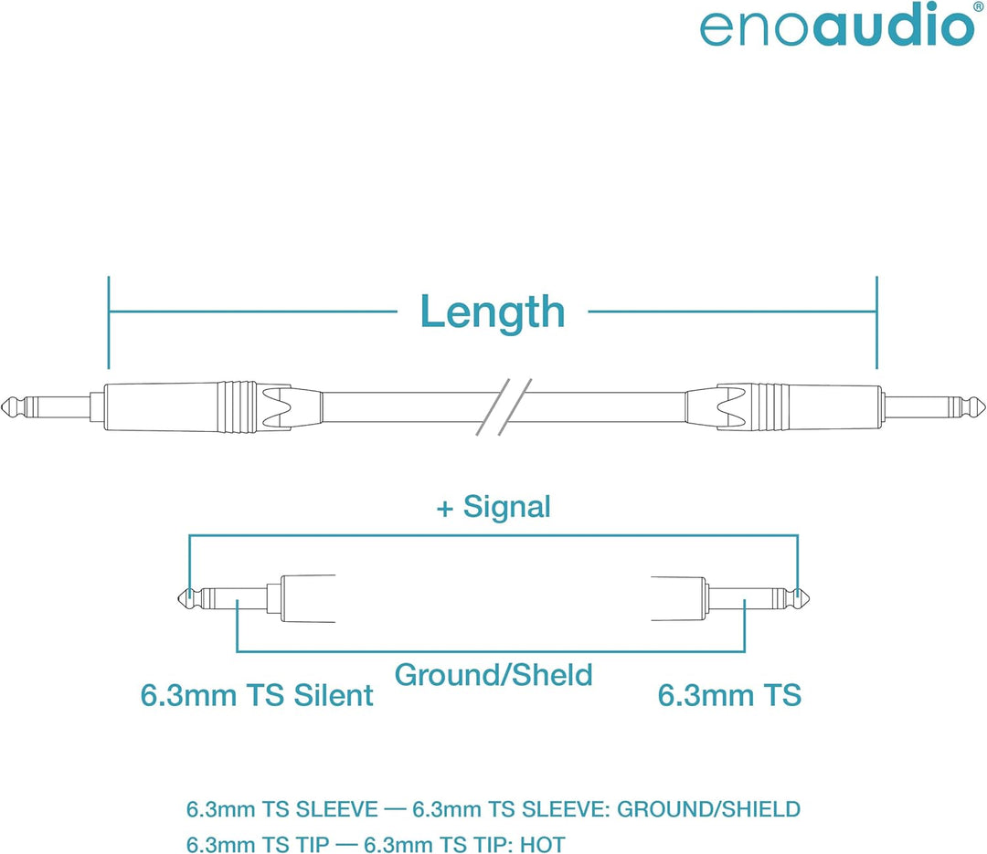 enoaudio Mogami 3368 Professionel Gitarre Bass Kabel Instrument | Neutrik Gold Silent Switch TS klin