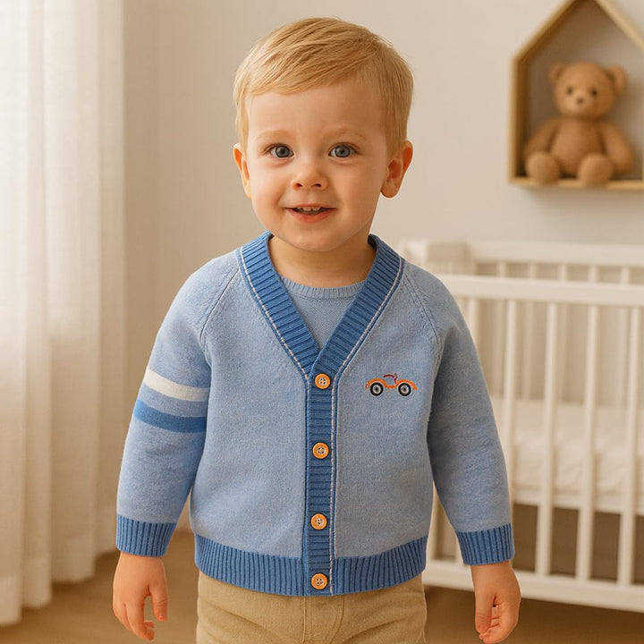 Fnaobai Kleinkind Baby Jungen Strickjacke kleine Jungen V-Ausschnitt Baumwolle Pullover Kinder Lange