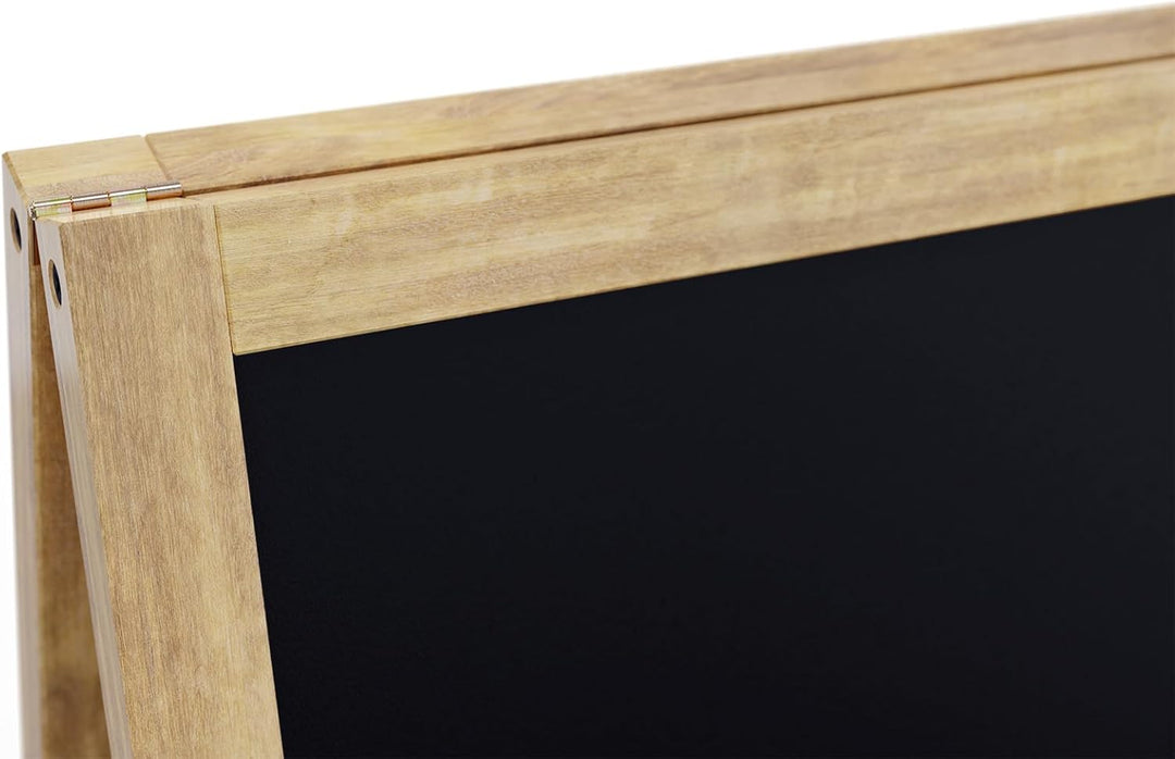 ALLboards Kundenstopper mit naturlackierten Holzrahmen 118x61cm, Werbetafel, Gehwegaufsteller, Aufst