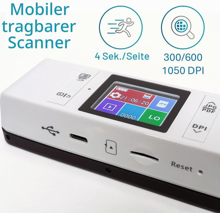 IRIScan Book 7 : handScanner | Dokumentenscanner A4 | Scannen auf Word, PDF, XLS | SD-Karte | Scanne