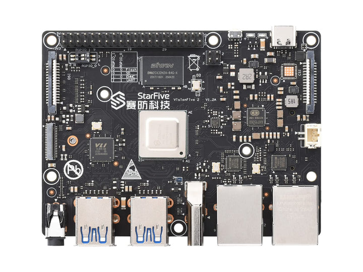 Waveshare VisionFive2 RISC-V Single Board Computer, StarFive JH7110 Processor, with Integrated 3D GP