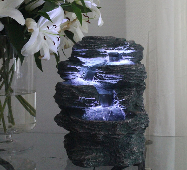 Arnusa Springbrunnen Niagara mit LED Beleuchtung IN-&Outdoor Zimmerbrunnen Gartenbrunnen