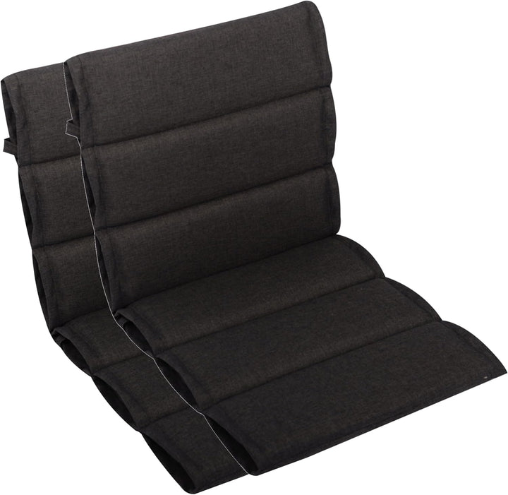 LILENO HOME Gartenstuhl Auflagen als [2er Set - Niedriglehner] in Anthrazit - Bequeme Liegen als Sit