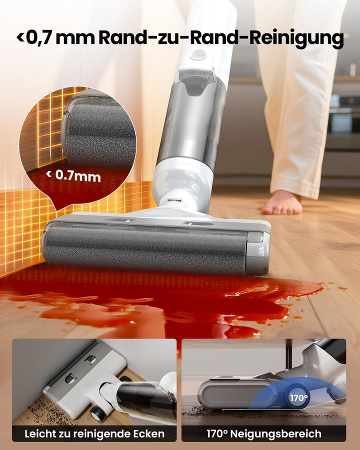 Proscenic F10 Ultra+ Nass Trockensauger, 60 Min Staubsauger mit Wischfunktion, Saugwischer Smart 3 i