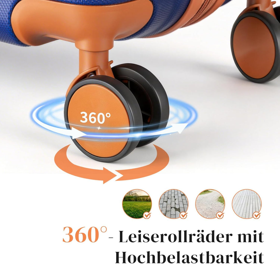 LEADZM Kofferset 3 teilig Hartschale, Koffer Set 3 stück aus ABS, Reisekoffer mit Rollen Gross, Hand