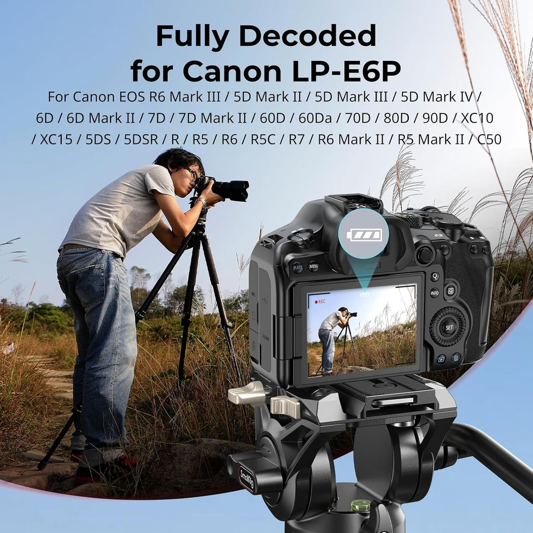 SMALLRIG LP-E6P USB-C-Dummy-Akku für Canon, magnetisches Spiralkabel - 6414
