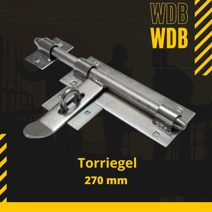 WDB Torriegel 270 mm - Türriegel - Gartentor Riegel - Schieberiegel - Riegel für das Tor - Bolzenrie