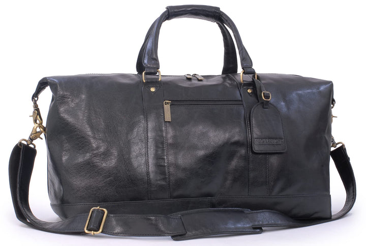 BUCKLESTONE - Leder - Reisetasche/Freizeittasche/Sporttasche von York - Schwarz, Schwarz