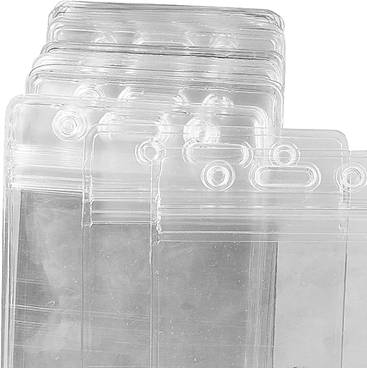 sourcing map 50 Stück Transparente ID Ausweishalter Vertikale Kunststoff ID Kartenhalter mit wasserd