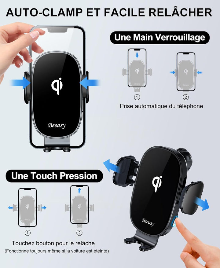 Beeasy 15W Handyhalterung Auto Mit Ladefunktion - Wireless Charger Auto Automatischer Qi Induktive L
