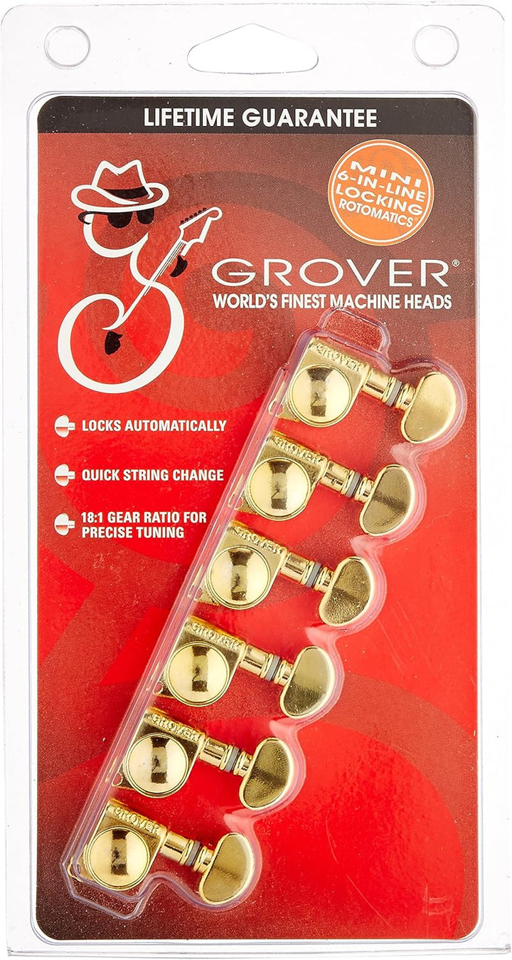 Grover 406G6 Mini-Stimmgerät, selbstsichernd, Rotomatic-Stimmgerät, 6-in-linig, Gold