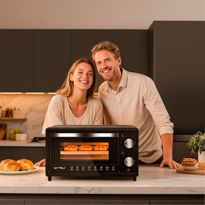 WOLTU Minibackofen 12 Liter, 800 Watt Toasterofen | Pizzaofen | Backblech mit Timer Mini Backofen fü