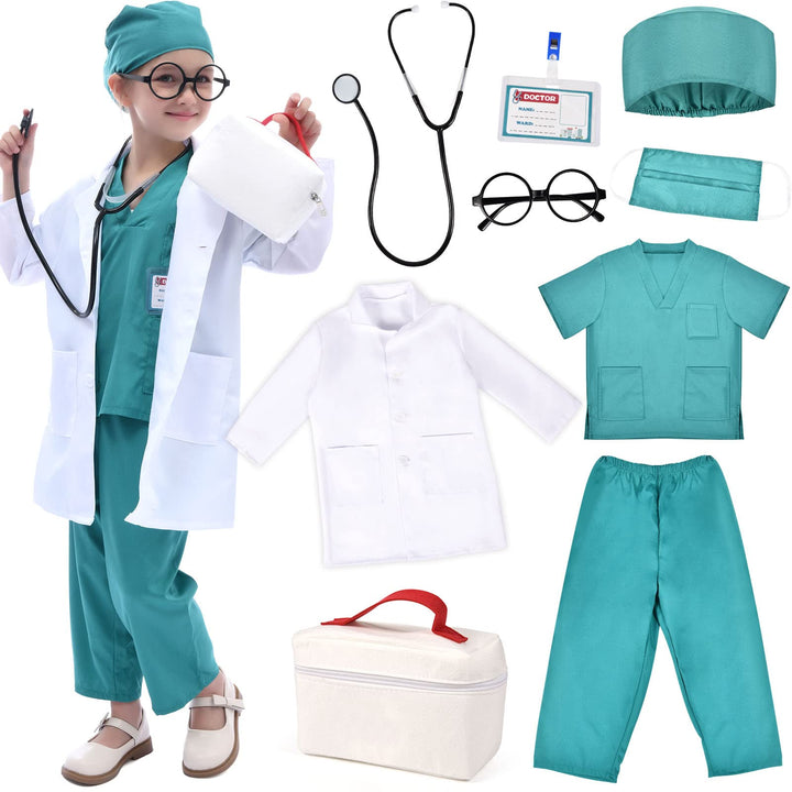 Arztkoffer Kinder Kostüm Arzt Kinder Arztkittel Kinder Verkleidungskiste mit Doktor Rollenspiel Zube