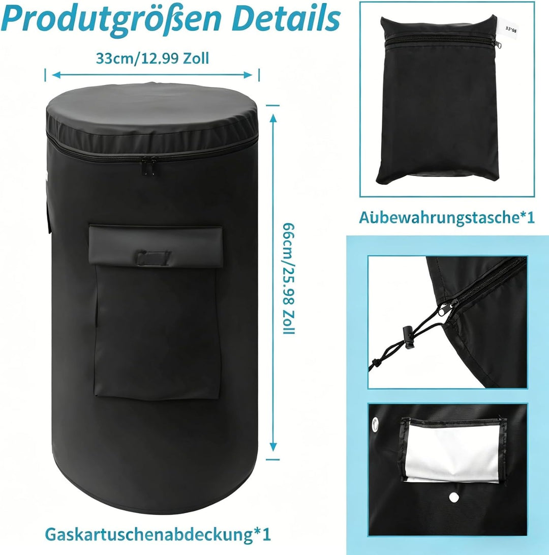 Abdeckhaube für Gasflasche 11 kg Gasflaschenhülle 33x66cm 600D Oxford Gasflaschen Schutzhülle mit Zu