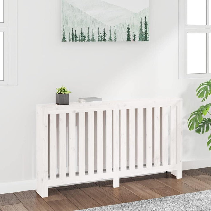 vidaXL Heizkörperverkleidung Weiss 153x19x84 cm Massivholz Kiefer