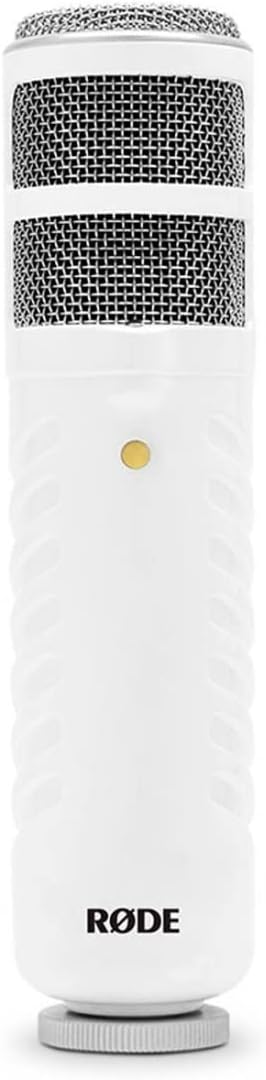 Rode Podcaster USB -Mikrofon + keepdrum MS138 Gelenkarm-Stativ Weiss