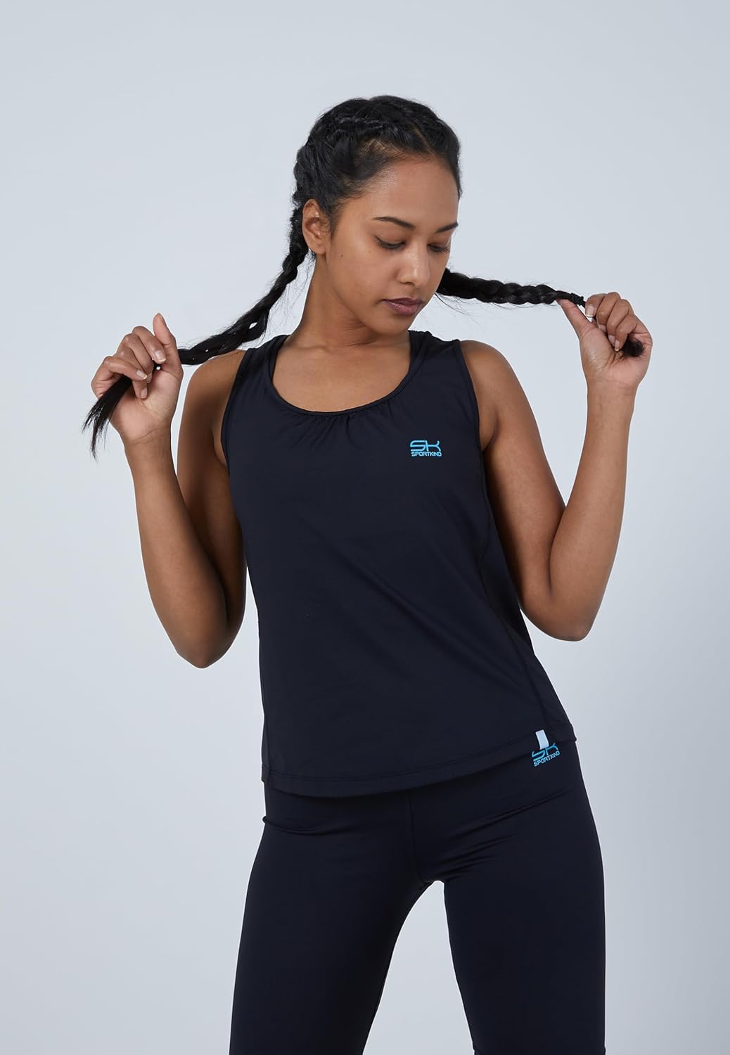 Sportkind Mädchen & Damen Tennis, Fitness, Sport Tanktop Loose Fit, atmungsaktiv, UV-Schutz UPF 50+