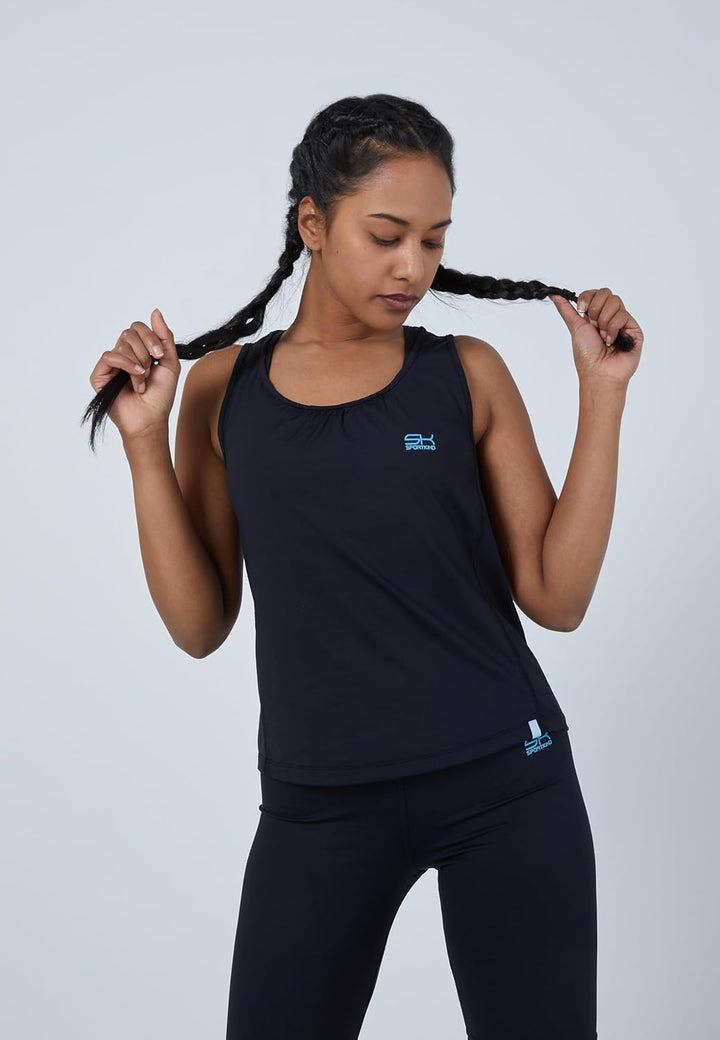 Sportkind Mädchen & Damen Tennis, Fitness, Sport Tanktop Loose Fit, atmungsaktiv, UV-Schutz UPF 50+