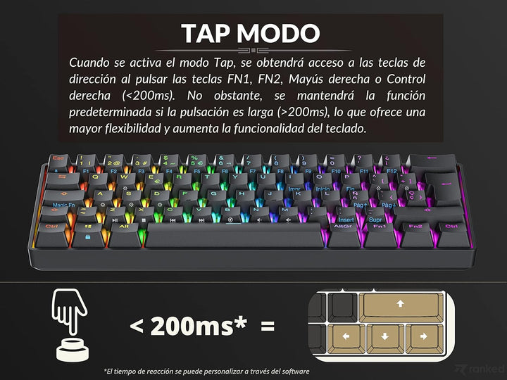 Ranked N60 Nova Mechanische 60 Prozent Tastatur | Hotswap Gaming Keyboard | 62 Programmierbare Taste
