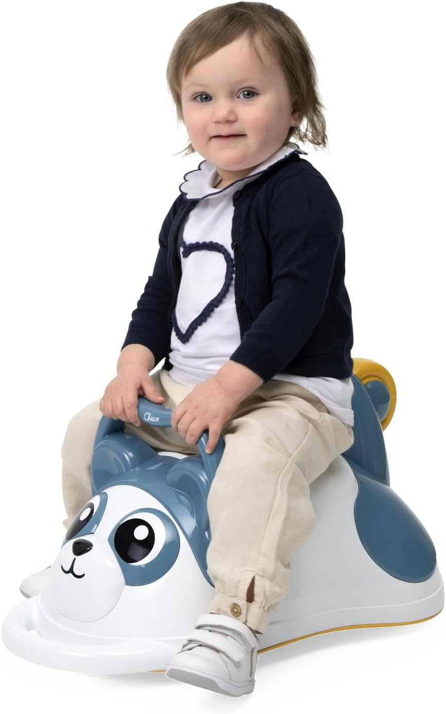 Chicco, 3in1 Panda, Rutscher mit Schwenkbaren Rädern, Schubkarrenmodus, Montessori-Unterteilungsfach